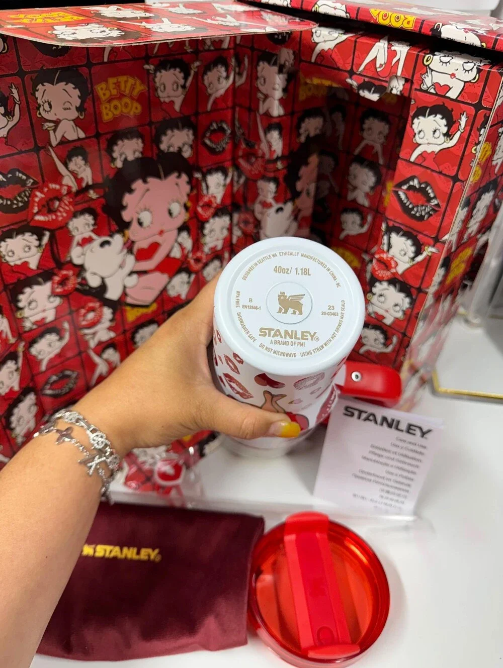 Betty Boop Red and White Stanley Quencher H2.0 Tumbler